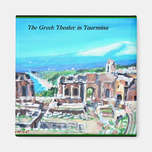 Imán Teatro griego en Taormina - Magnet (Frente)