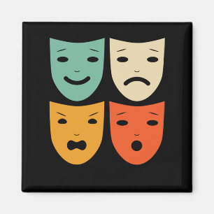 Imán Teatro vintage máscaras actor de teatro
