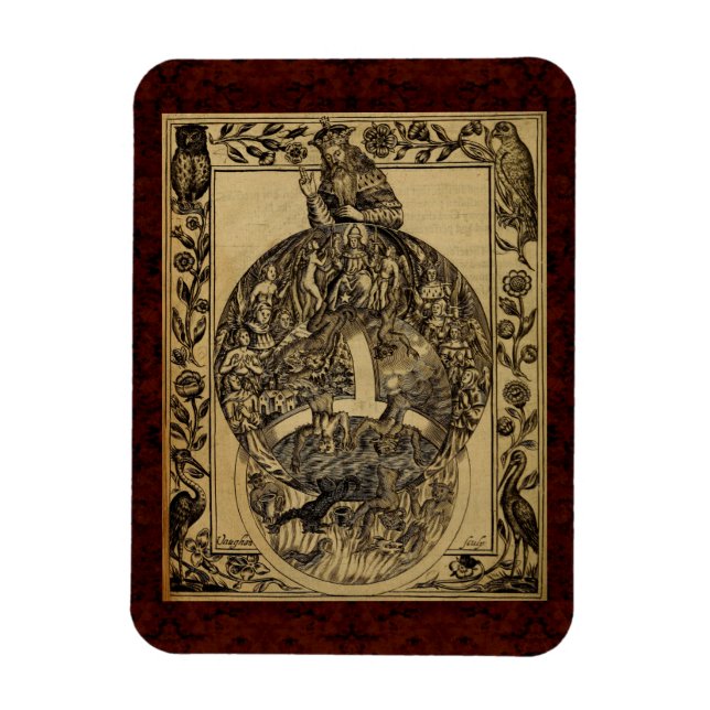 Imán Teatrum Chemicum: Ilustracion de alquimia 1652 (Vertical)