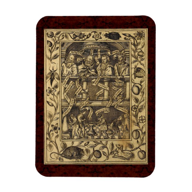 Imán Teatrum Chemicum: Ilustracion de alquimia 1652 (Vertical)