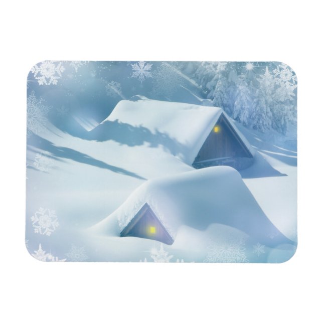 Imán Techo de nieve en un bosque (Horizontal)