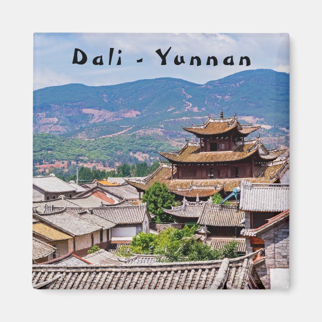 Imán Techos de baldosas tradicionales chinas, Dalí, Yun (Frente)