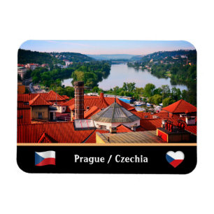 Imán Techos de Praga y vistas al río Vltava /Vyšehrad