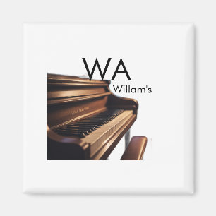 Imán Teclas de mesa de piano de madera marrón nombre mo