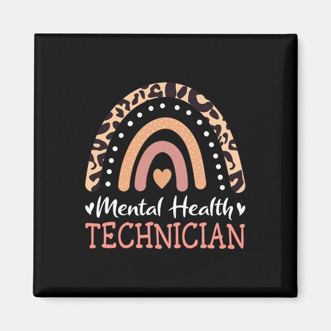 Imán Técnico de Salud Mental Leopard Rainbow (Frente)