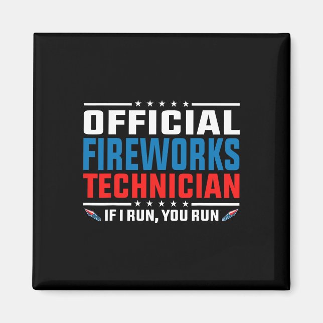 Imán Técnico Oficial De Fuegos Artificiales 4 De Julio  (Frente)