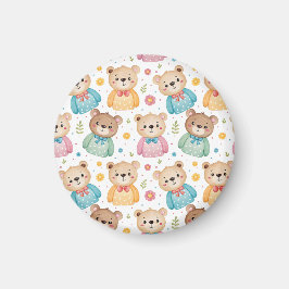 Imán Teddy bear and flowers