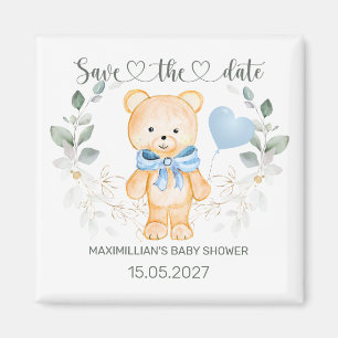 Imán Teddy Bear Baby Shower Guardar la fecha