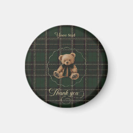 Imán Teddy Bear Green Tartan