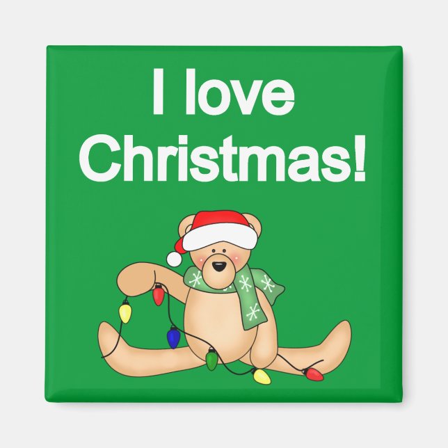 Imán Teddy Bear I Love Navidades Tshirts and Gifts (Frente)