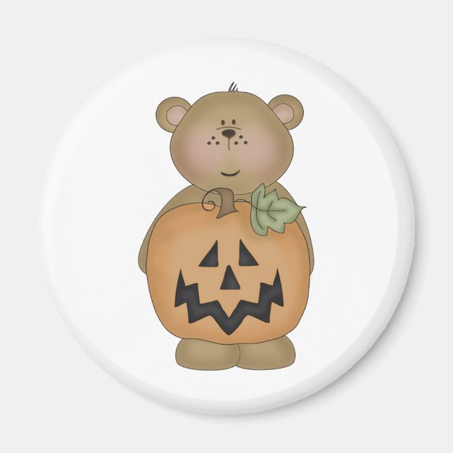 Imán Teddy Bear Jack O'lantern (Frente)
