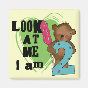 Imán Teddy Bear Tengo 2 camisetas de cumpleaños y regal