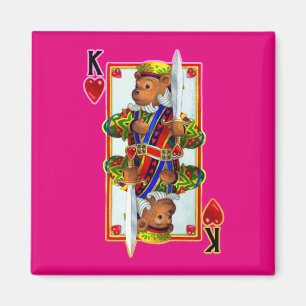 Imán Teddy Oso Rey de los Corazones Magnet