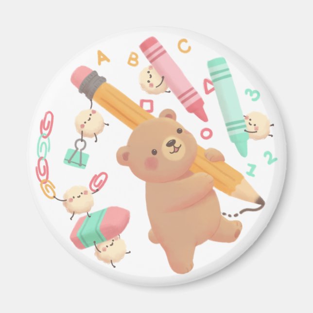 Imán Teddy's Back to School Illustration (Frente)
