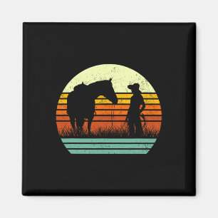 Imán Tee De Amante De Caballos Retro Para Mujeres Y Cam