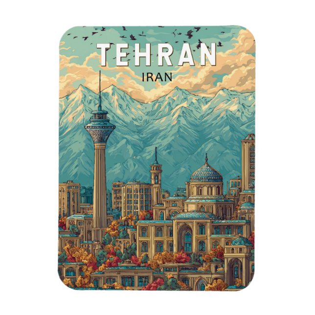 Imán Teherán Irán Ilustracion Viaje de arte (Vertical)