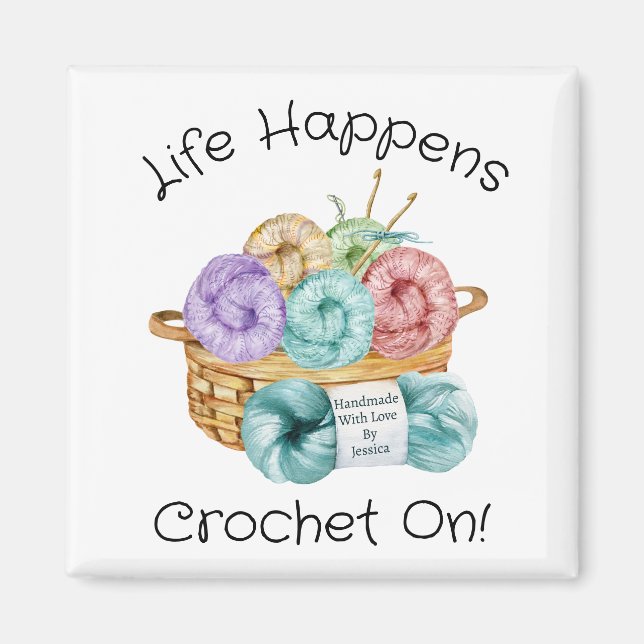 Imán Tejer Al Crochet Personalizado (Frente)