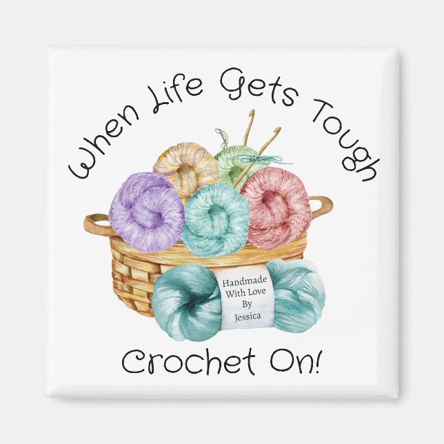 Imán Tejer Al Crochet Personalizado (Frente)