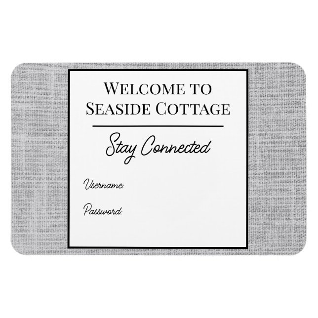 Imán Tejido Airbnb Alquiler de vacaciones Wifi Magnet (Horizontal)