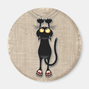 Imán Tejido de caracteres divertidos de gato
