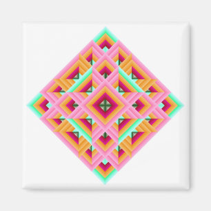 Imán Tejido de diamantes en rosa y verde