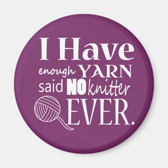 Imán Tejido No Suficiente Yarn/Artesanías {Oscuro} (Frente)