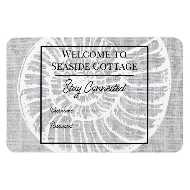 Imán Tejido Shell Airbnb Alquiler de vacaciones Wifi Ma (Horizontal)