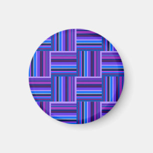 Imán Tejidos de rayas azules y violetas