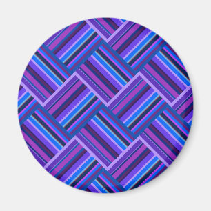 Imán Tejidos de rayas azules y violetas
