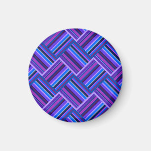 Imán Tejidos de rayas azules y violetas
