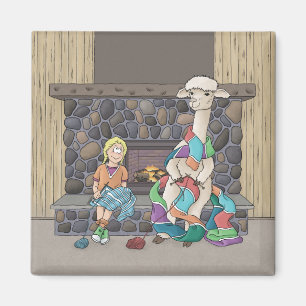 Imán Tejiendo Alpaca