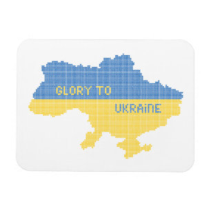 Imán Tejiendo el texto del mapa del estado ucraniano Gl