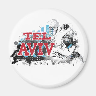 Imán TEL AVIV - un estilo del grunge de la ciudad del