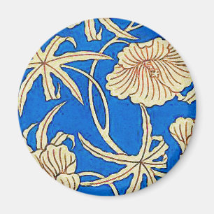 Imán Tela de seda japonesa - azul y beige