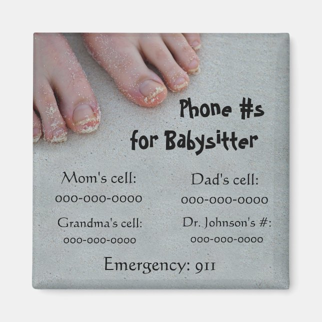 Imán Teléfono de Babysitter #Magnet (Frente)