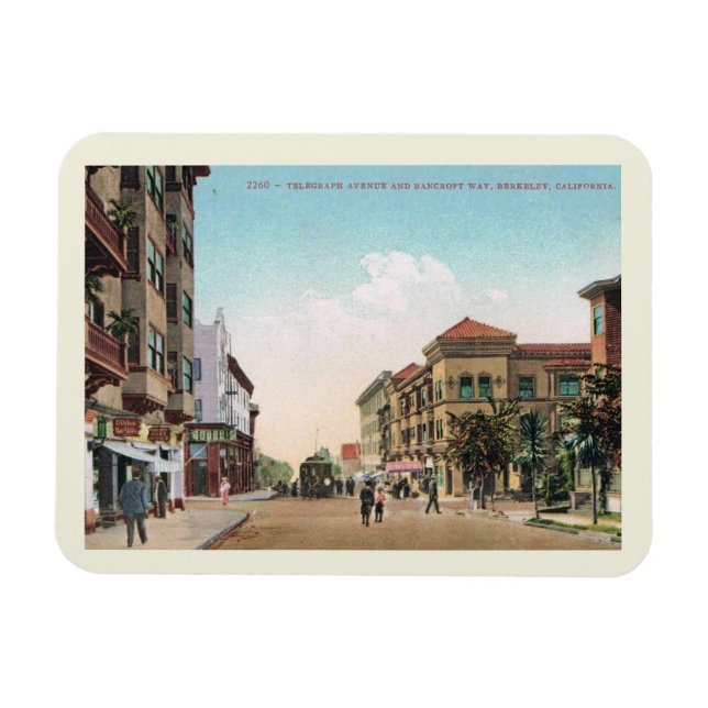 Imán Telegraph Ave., Berkeley, California Vintage Style (Horizontal)