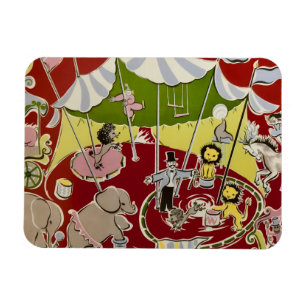 Imán Tema de Animales de Circo Retro Vintage
