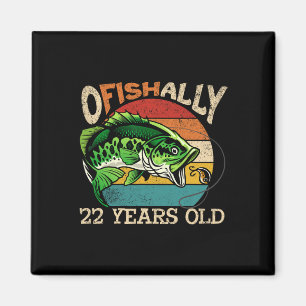 Imán Tema de cumpleaños de pesca oficialmente 22 años P