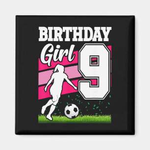 Imán Tema de fiesta de cumpleaños de fútbol para niña d