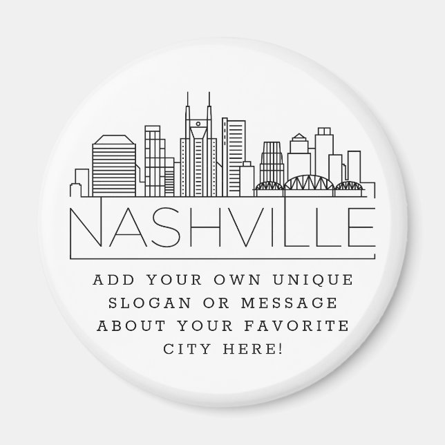 Imán Tema de Nashville | Mensaje o lema de la ciudad Pe (Frente)