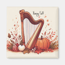 Imán Tema de otoño personalizado Harp Pumpkin Magnet