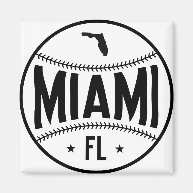 Imán Tema del béisbol de Miami (Frente)