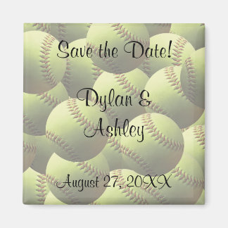 Imán Tema del Boda Deportivo Softball Save the Date!