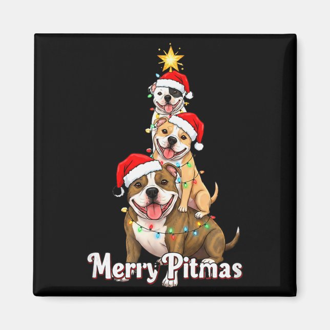 Imán Tema Navideño de Pitbull para D Alegre (Frente)