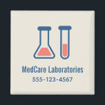 Imán Temas de ciencia de beaker y de You Tube de prueba<br><div class="desc">Imán con un lindo dibujo de un tubo de ensayo y un vaso de precipitados. Perfecto para los tipos científicos.</div>