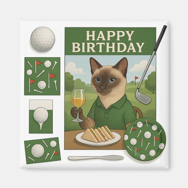 Imán Temas de cumpleaños de golf para los amantes del g (Frente)