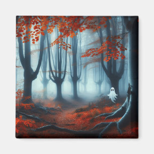 Imán Tembloroso bosque de otoño con un fantasma