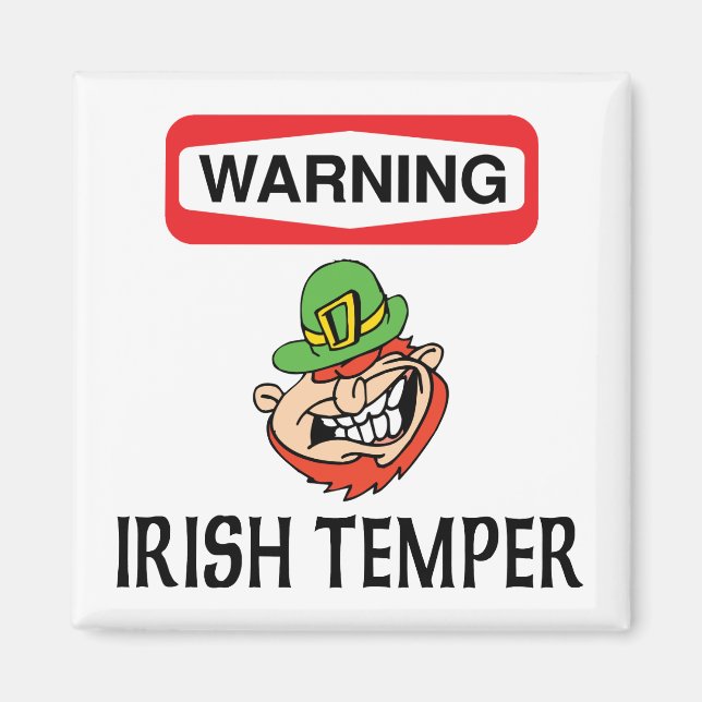 Imán Temper irlandés de advertencia (Frente)