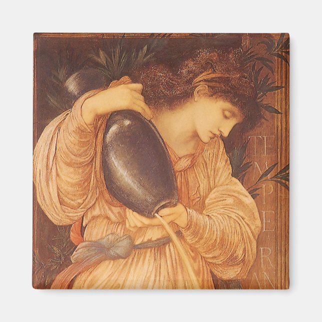 Imán Temperantia por Sir Edward Coley Burne-Jones (Frente)