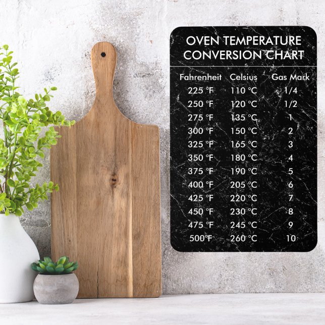Imán Temperatura del gráfico de conversión Celsius Fahr (Conversion Chart Temperature Celsius Fahrenheit Magnet
 black marble)